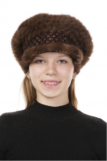 Шапка женская из норки