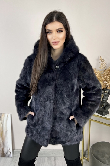 Шуба из норки с капюшоном